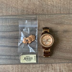 Fossil Rose Gold Watch with “Diamond” Accents